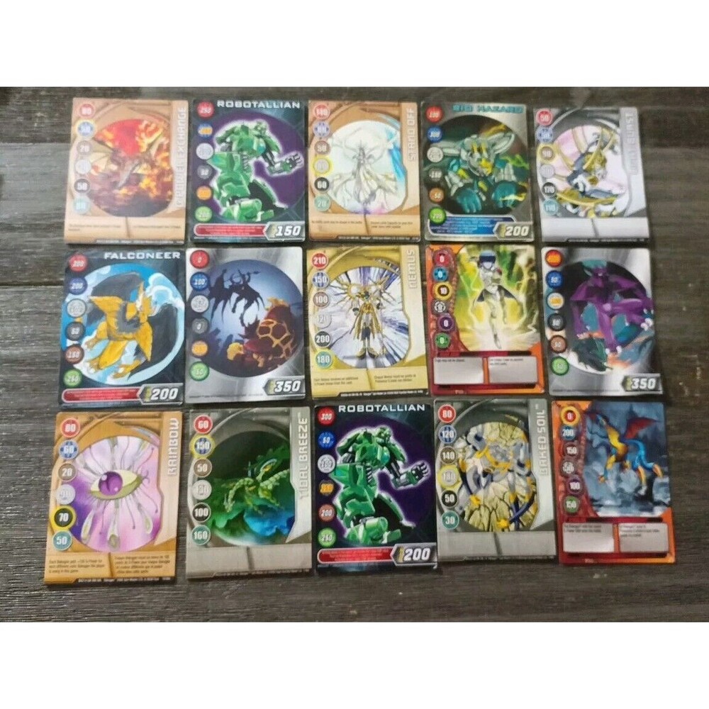 Bakugan 2006 2008 2011 Magnetic Metal 15 Card lot 3 Have Serial Stamp